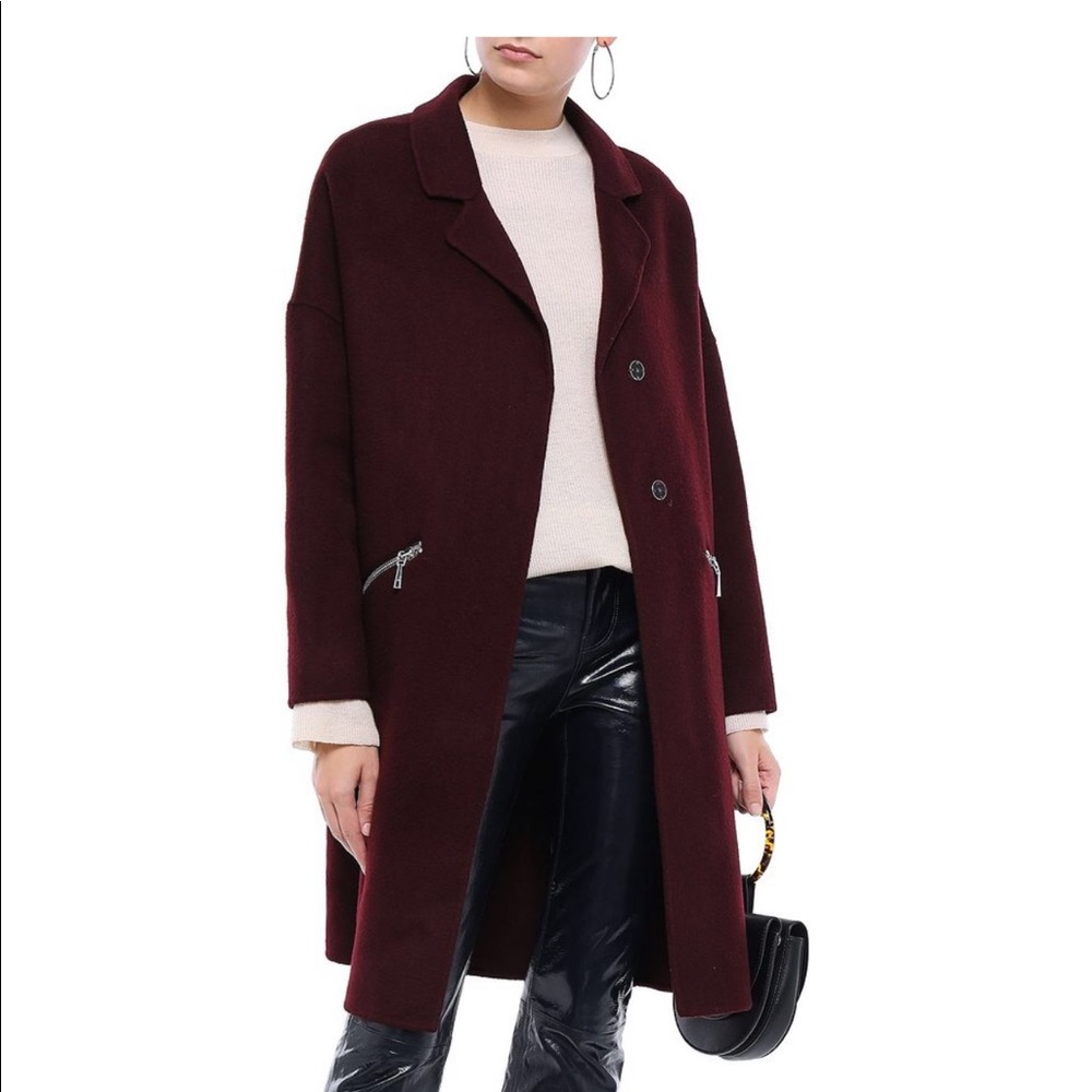 Maje grimala wool and cotton-blend felt coat